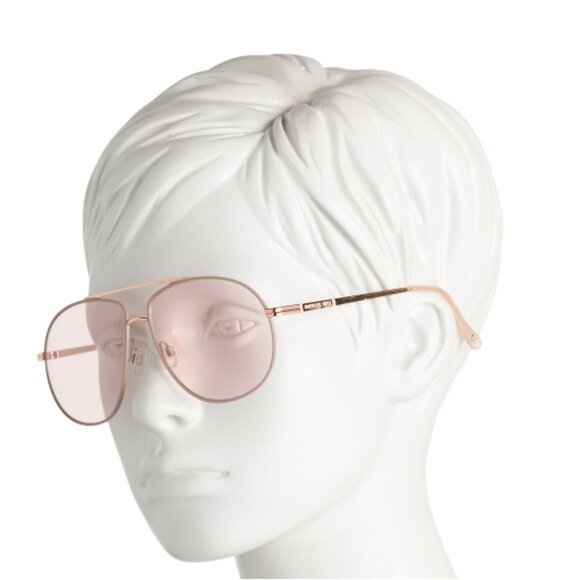 True Religion Rose Gold Oversized Aviator Sunglasses - Picture 2 of 6